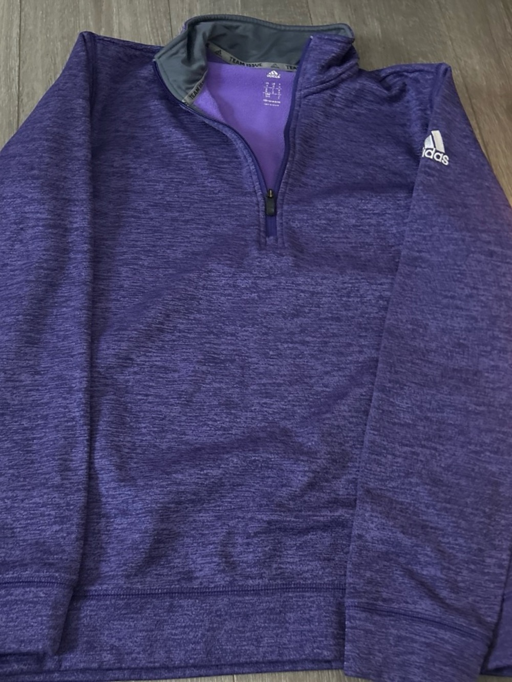 adidas Men’s Heather Purple Half-Zip Pullover